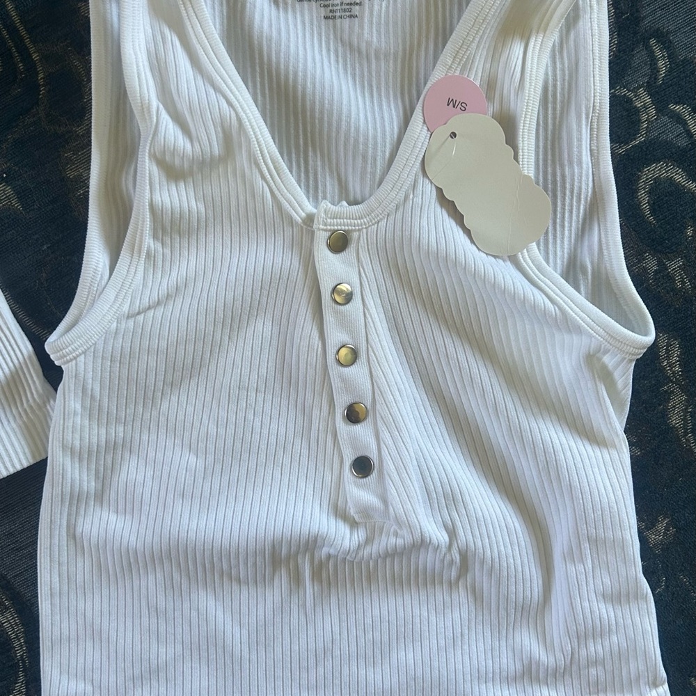 Cream Ribbed Sleeveless Crop Top